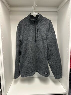 Heathered Gray Quarter-Zip Fleece Quarter-Zip - Large Tall